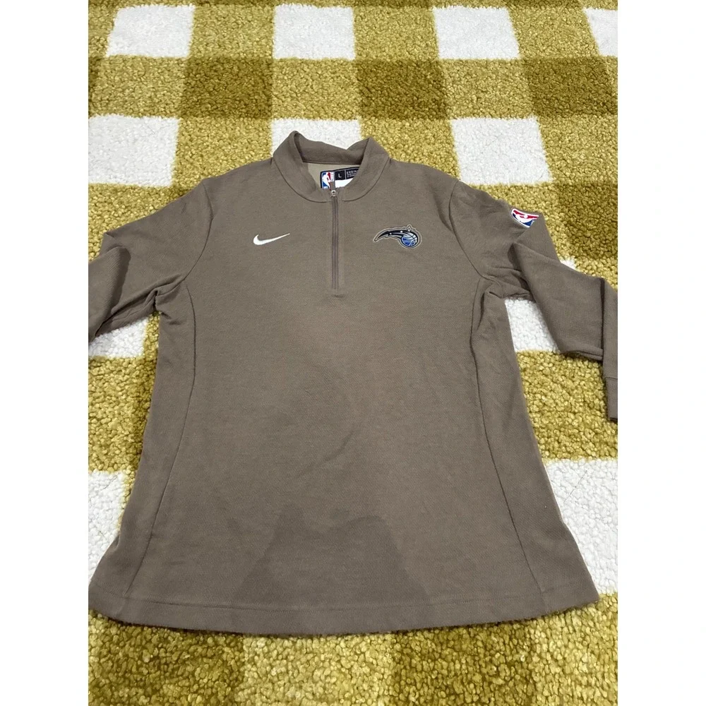 Nike Orlando Magic NBA Dri-FIT Quarter Zip Pullover Brown Mens Large L 0345